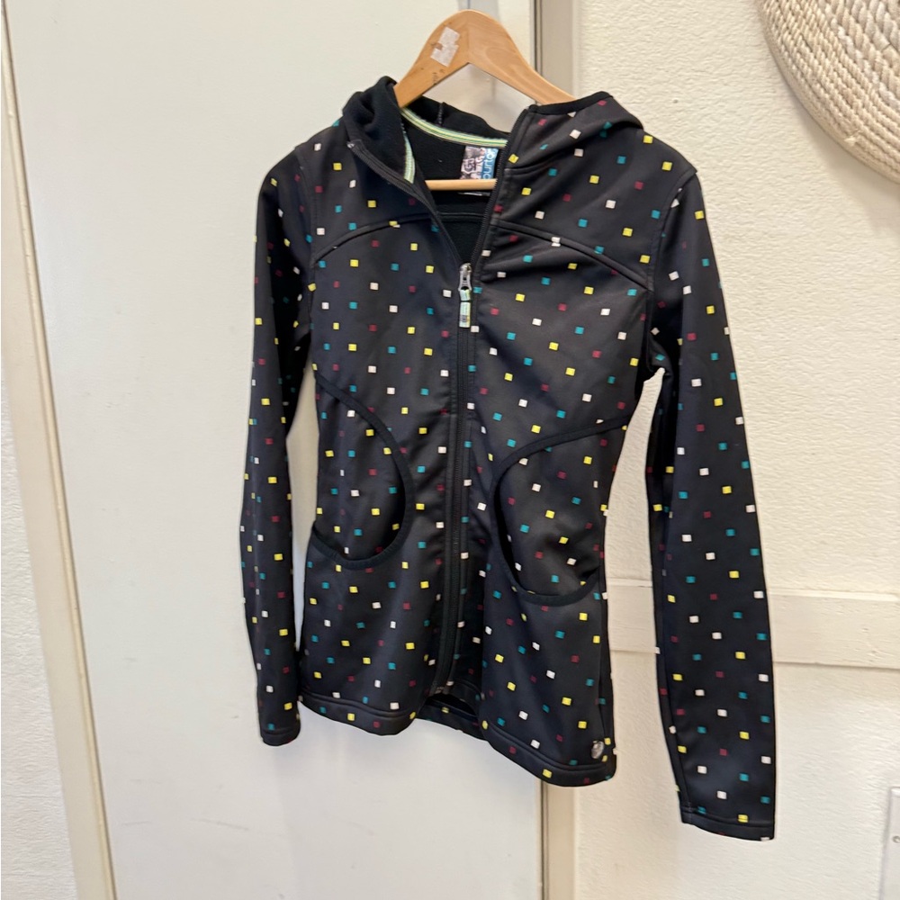 Burton zip up black hooded jacket size small